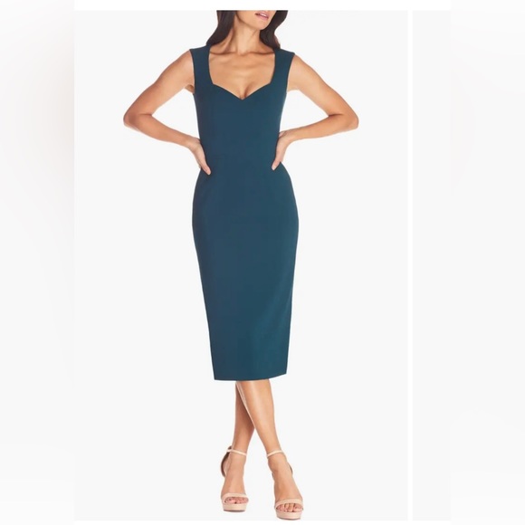 NWT Dress The Population Elle Sheath Dress Pine Sz L - Picture 1 of 7